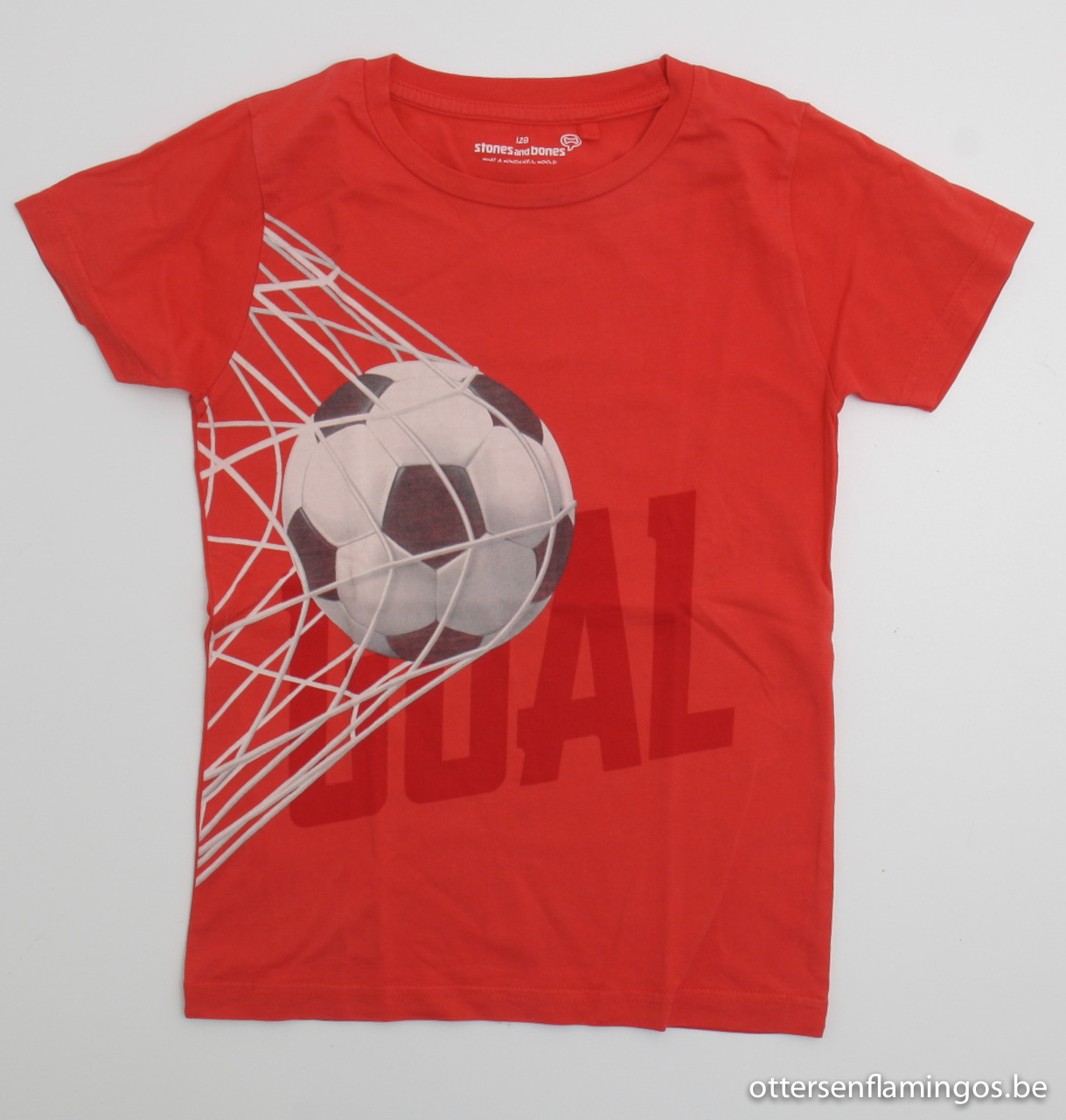 Rode T shirt voetbal, Stones en Bones, 128