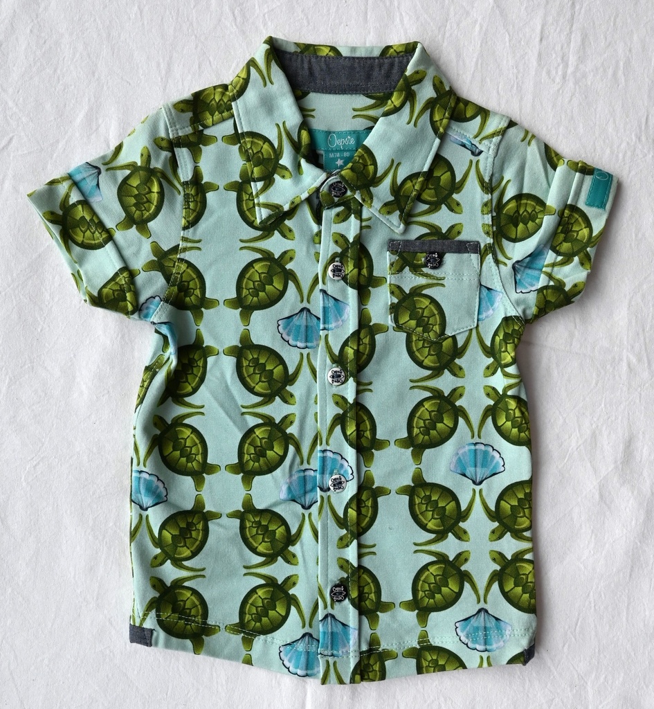 [SRE085] Hemdje in T-shirtstof, Oepsie, 9/12 maanden