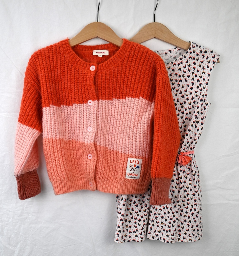 [YMI034] Zomerjurk en cardigan, Catamini, 3 jaar