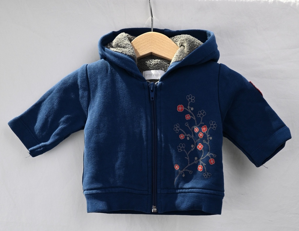 [BDR013] Warme hoodie met rits, P'tit Filou, 3 maanden